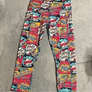 Constantly Varied Gear Kids Comic Print Leggings - Red, Blue, Yellow